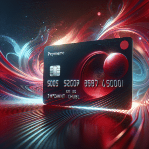 A sleek, modern credit card with Santander Red branding on a dynamic, abstract background